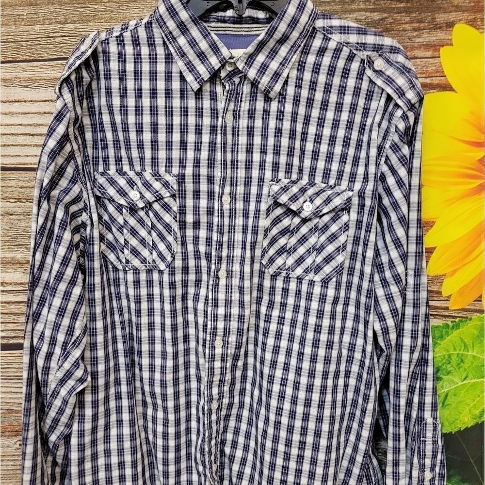 Paper Denim and Cloth Long Sleeve Button Front Men's shirt XL Pre-owned